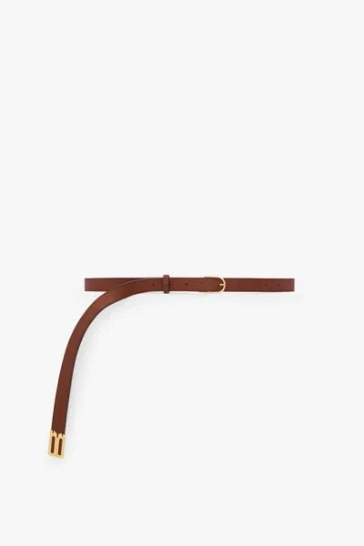 Victoria Beckham Dorian B Finite Belt In Dark Tan Soft Leather In Brown