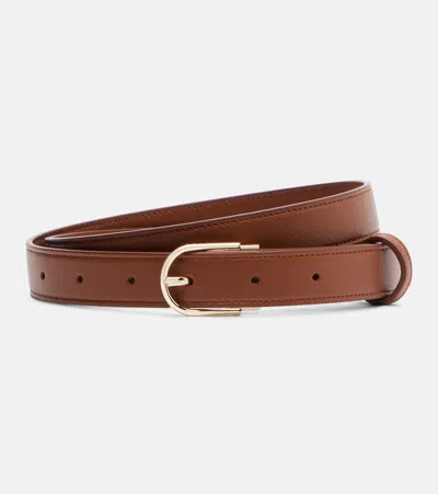Victoria Beckham Dorian B Leather Belt In Brown