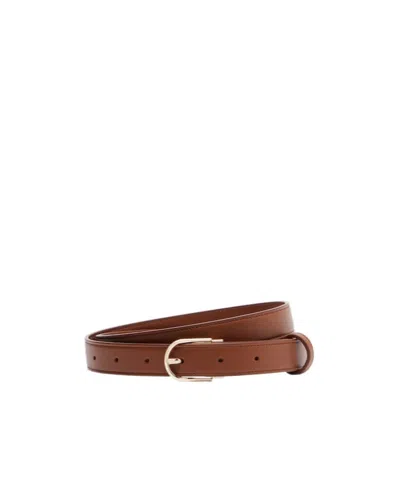 Victoria Beckham Dorian B Leather Belt In Brown