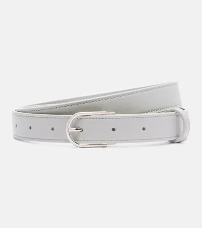 Victoria Beckham Dorian B Leather Belt In Gray