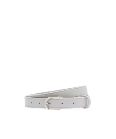 Victoria Beckham Dorian B Leather Belt In Gray