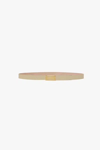 Victoria Beckham Dorian Belt In Ivory Grained Leather In Transparent