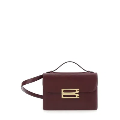 VICTORIA BECKHAM VICTORIA BECKHAM DORIAN BORDEAUX SHOULDER BAG WITH ADJUSTABLE AND REMOVABLE SHOULDER STRAP AND LOGO 