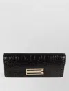 Victoria Beckham Dorian Crocodile Texture Rectangular Clutch Bag