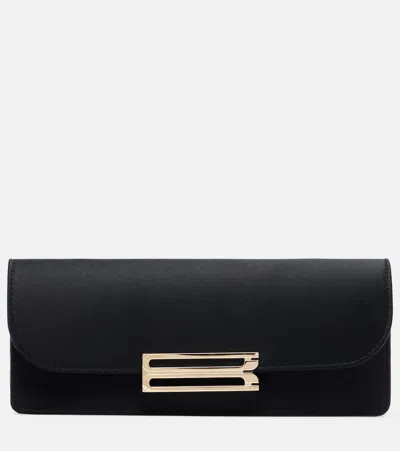 Victoria Beckham Dorian East-west Satin Clutch In Black