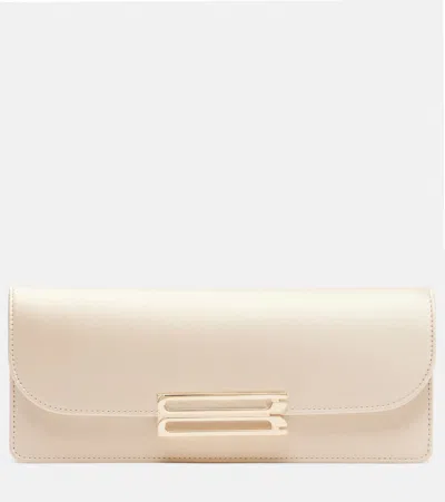 Victoria Beckham Dorian East-west Satin Clutch In Orange