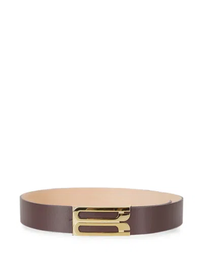 Victoria Beckham Dorian Frame Buckle Belt In White