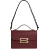 Victoria Beckham Dorian Bordeaux Shoulder Bag With Adjustable And Removable Shoulder Strap And Logo Plaque On The Fro In Burgundy