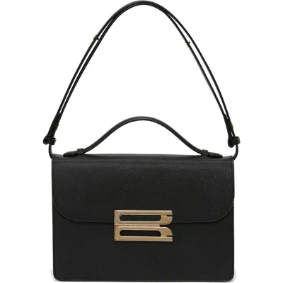 Victoria Beckham The Mini Dorian Grained Leather Shoulder Bag In Black