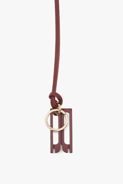 Victoria Beckham Dorian Keyring In Brick Red In Burgundy