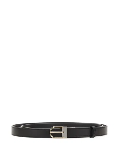 Victoria Beckham Dorian Leather Belt In Black
