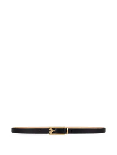 Victoria Beckham Dorian Leather Belt In Black