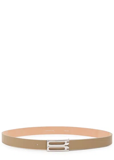 Victoria Beckham Dorian Leather Belt In Brown
