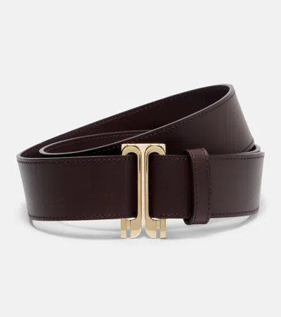 Victoria Beckham Dorian Leather Belt In Brown
