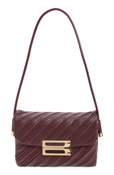 Victoria Beckham Dorian Leather Clutch In Burgundy
