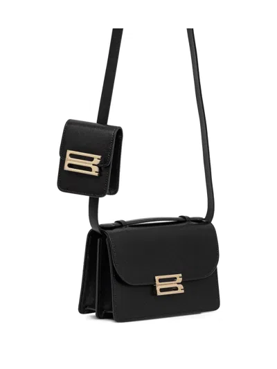 Victoria Beckham Dorian Leather Crossbody Bag In Black