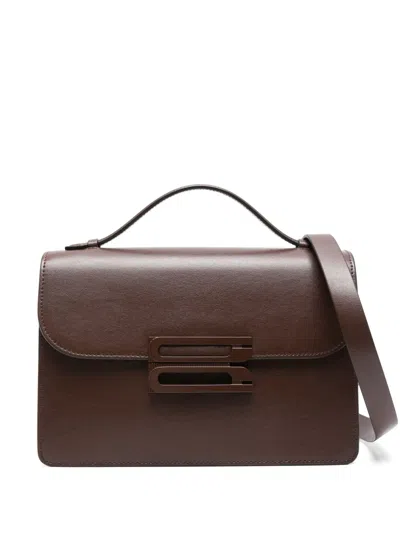 Victoria Beckham Dorian Leather Shoulder Bag In Brown