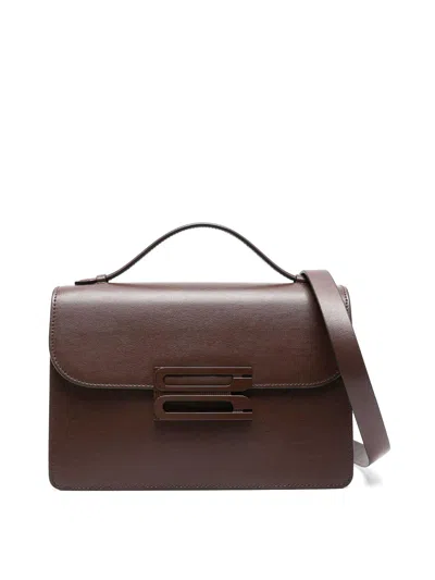 Victoria Beckham Dorian Leather Shoulder Bag In Brown