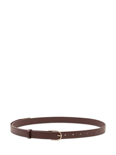 Victoria Beckham Dorian Mini Belt With Round Buckle In Dark Burgundy