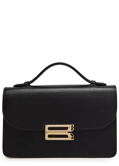 Victoria Beckham Dorian Mini Grained-leather Top Handle Bag In Black