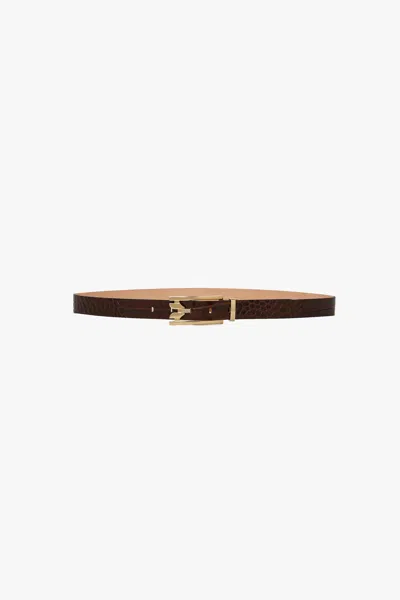 Victoria Beckham Dorian Pin Buckle Belt In Brown