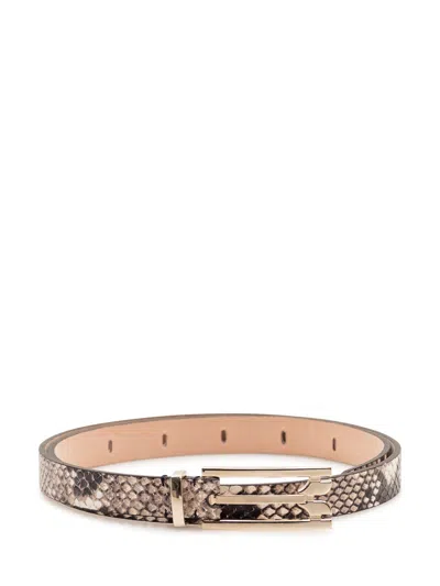 Victoria Beckham Dorian Pin Buckle Belt In Natural Brown