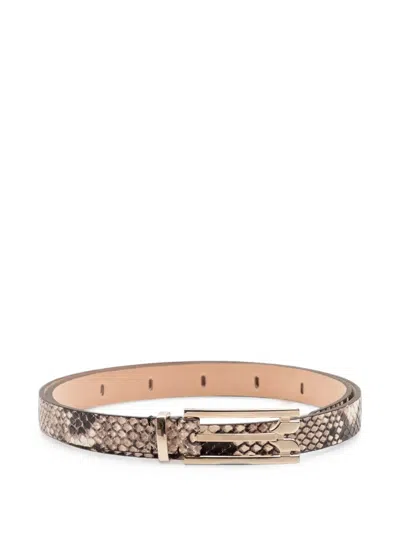 Victoria Beckham Dorian Pin-buckle Belt In 브라운