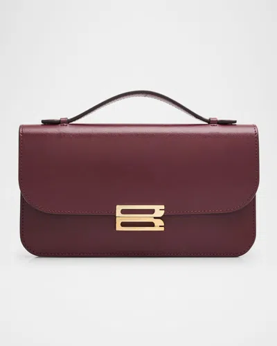 Victoria Beckham Dorian Pochette Top-handle Bag In Smooth Leather In Burgundy