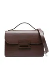 Victoria Beckham Rectangular Calfskin Shoulder Bag With Modern Clasp In Brown