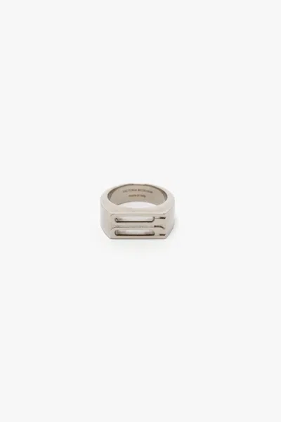 Victoria Beckham Dorian Signet Ring In Silver In Metallic