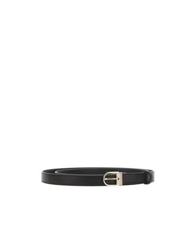 Victoria Beckham Dorian Slim Belt In Black