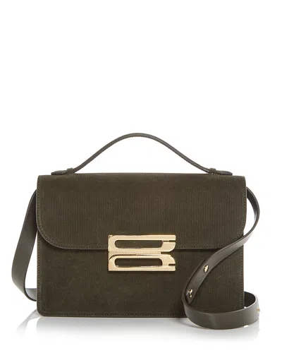 Victoria Beckham Dorian Suede Shoulder Bag In Green