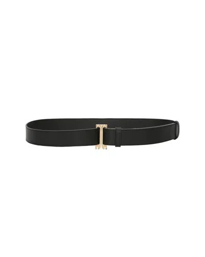 Victoria Beckham Dorian Tuxedo Belt In Black Soft Leather