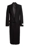 Victoria Beckham Double-belted Wool Coat In Black
