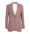 Victoria Beckham Womens Mauve Single-breasted Notch-lapel Wool-blend Blazer In Pink
