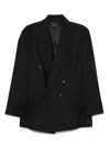 Victoria Beckham Wool Blend Double-breasted Jacket In Black