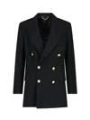 Victoria Beckham Button Detail Double Breasted Jacket In Black  