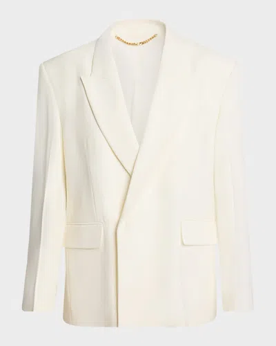Victoria Beckham Double-breasted Blazer Jacket In Neutral