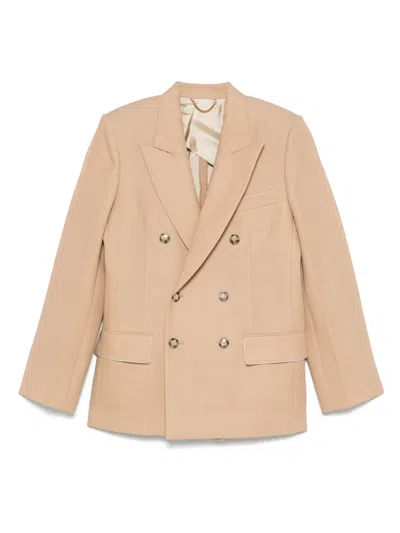 Victoria Beckham Double-breasted Blazer In Neutrals