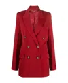 Victoria Beckham Double-breasted Wool-blend Blazer In Red