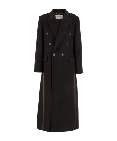 Victoria Beckham Double-breasted Button-up Coat In Brown