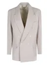 Victoria Beckham Pumice-coloured Double-breasted Jacket In Gray
