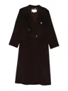 Victoria Beckham Double Breasted Coat With Buttons In Brown