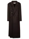 Victoria Beckham Double-breasted Long Coat With Tailored Silhouette In Black