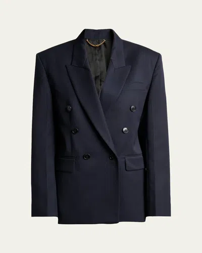 Victoria Beckham Double-breasted Relaxed Blazer Jacket In Multi