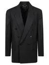 Victoria Beckham Double-breasted Tailored Jacket With Sharp Lapel In Black