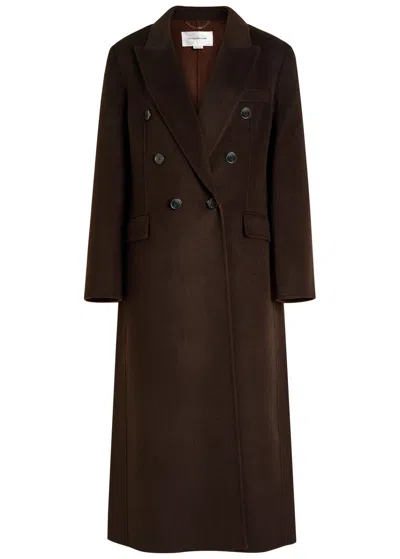 Victoria Beckham Double-breasted Wool And Cashmere-blend Coat In Brown