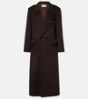 Victoria Beckham Double-breasted Long Coat With Tailored Silhouette In Brown