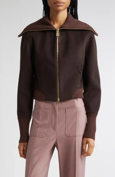 VICTORIA BECKHAM VICTORIA BECKHAM DOUBLE FACE WOOL & CASHMERE BOMBER JACKET