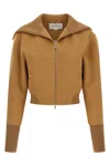 Victoria Beckham Womens Camel Slim-fit High-neck Wool-and-cashmere Bomber Jacket In Sand